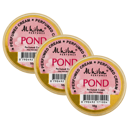 Alhiba Pond Perfume Body Cream 10g Pack of 3