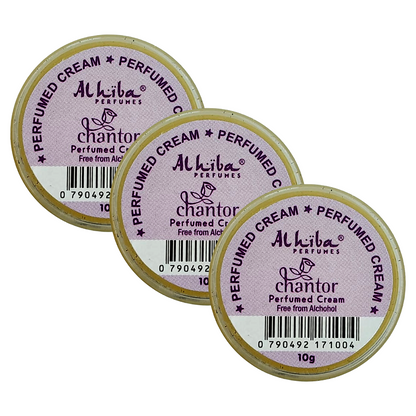 Alhiba Chantor Perfume Body Cream 10g Pack of 3