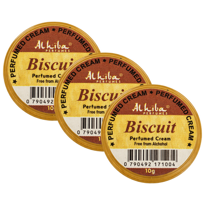 Alhiba Biscuit Perfume Body Cream 10g Pack of 3