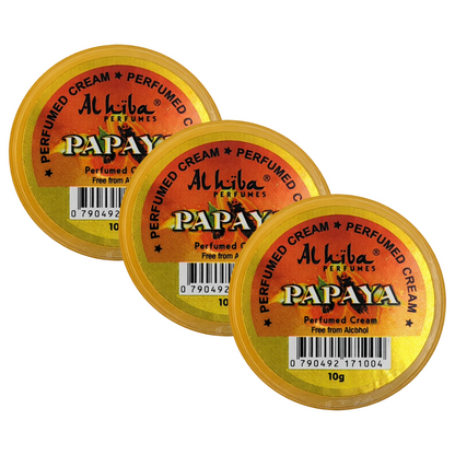 Alhiba Papaya Perfume Body Cream 10g Pack of 3