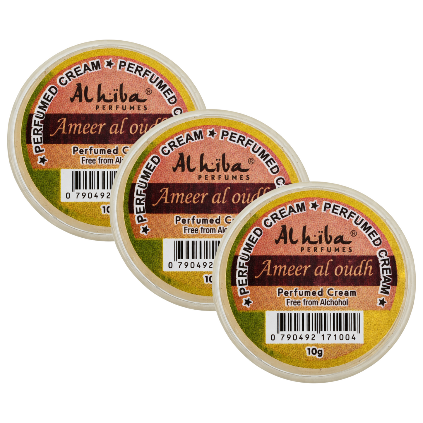 Alhiba Ameer Al Oudh Perfume Body Cream 10g Pack of 3