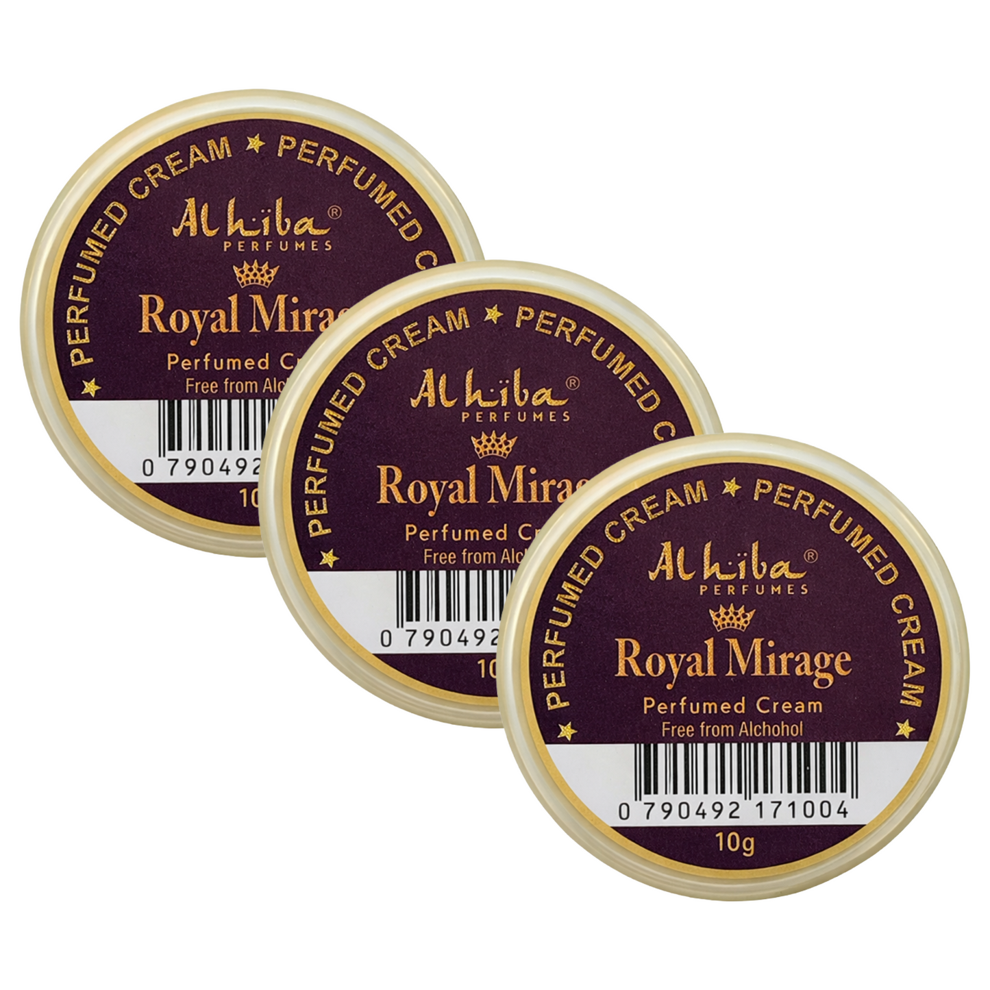 Alhiba Royal Mirage Perfume Body Cream 10g Pack of 3