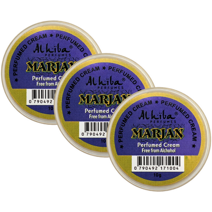 Alhiba Marjan Perfume Body Cream 10g Pack of 3
