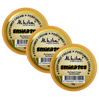 Alhiba Emirates Perfume Body Cream 10g Pack of 3