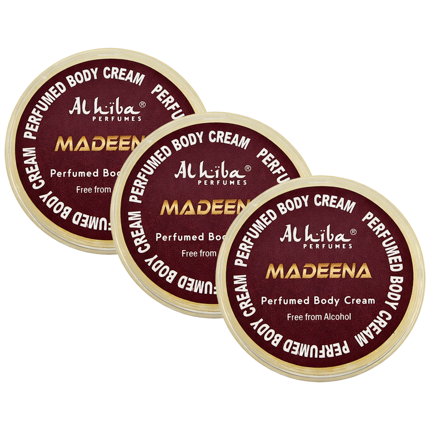 Alhiba Madeena Perfume Body Cream 10g Pack of 3