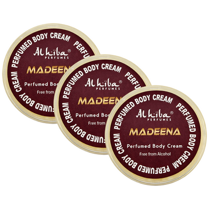 Alhiba Madeena Perfume Body Cream 10g Pack of 3