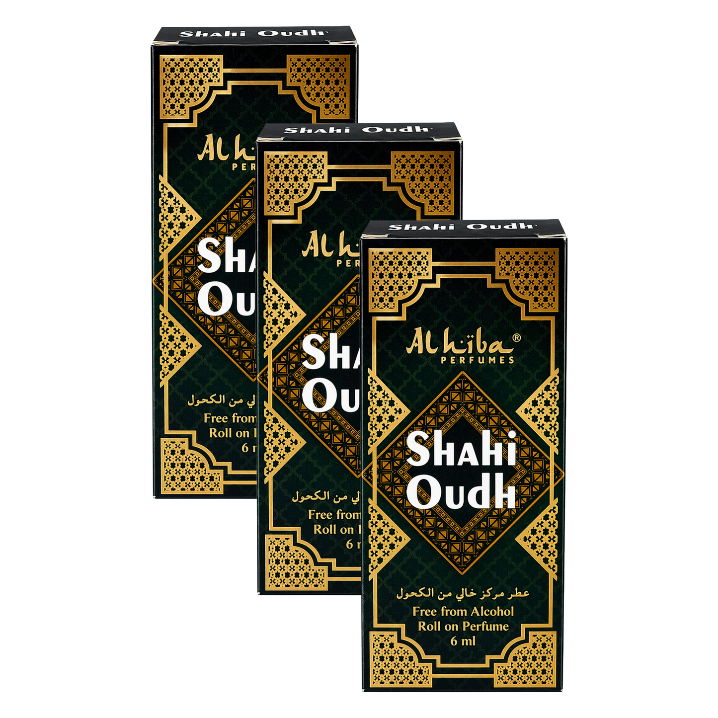 Alhiba Shahi Oudh Roll On Perfume 6ml Pack of 3
