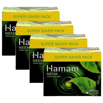 Hamam 100% Pure Neem Oil Soap (3X150G)(1N X 100G) Pack of 4