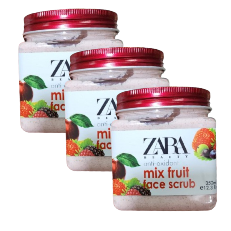 Zara Beauty Anti-Oxidant Mix Fruit Face Scrub 350ml Pack of 3