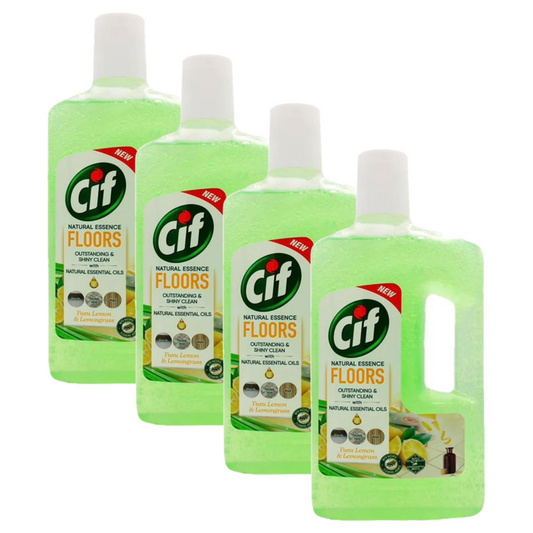 Cif Floors Outstanding & Shiny Clean With Yuzu Lemon & Lemongrass 1Kg Pack of 4