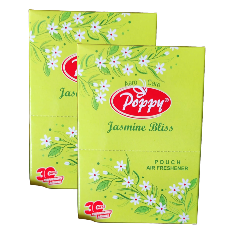 Poppy Natural Fresh Jasmine Bliss Pouch Air Freshener 6x10g Pack of 2