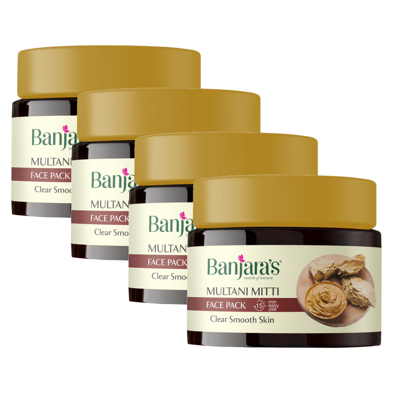 Banjaras Multani Mitti Glowing Skin Face Pack 100g Pack of 4