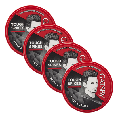 Gatsby Tough Spikes Power & Spikes Hair Styling Wax 75g Pack of 4