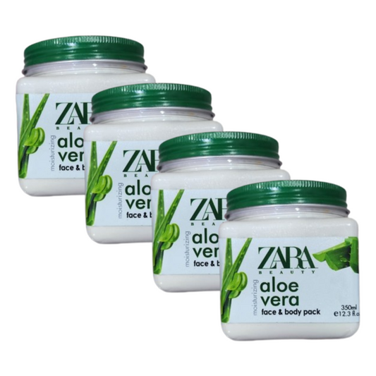 Zara Beauty Moisturizing Aloe Vera Face & Body Pack 350ml Pack of 4