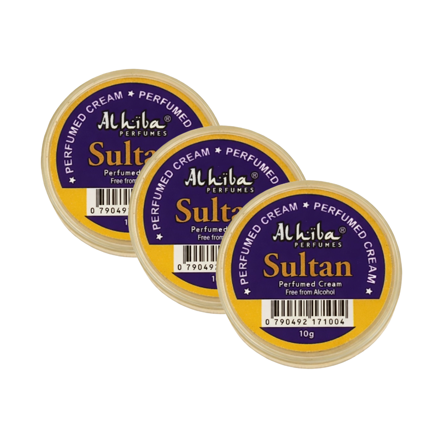 Alhiba Sultan Perfume Body Cream 10g Pack of 3