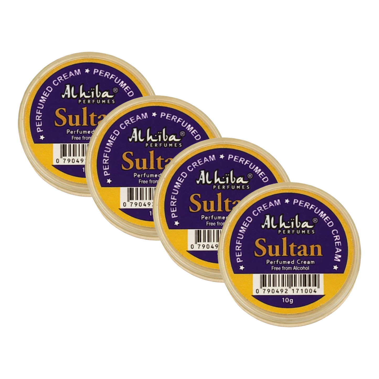 Alhiba Sultan Perfume Body Cream 10g Pack of 4