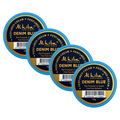 Alhiba Denim Blue Perfume Body Cream 10g Pack of 4