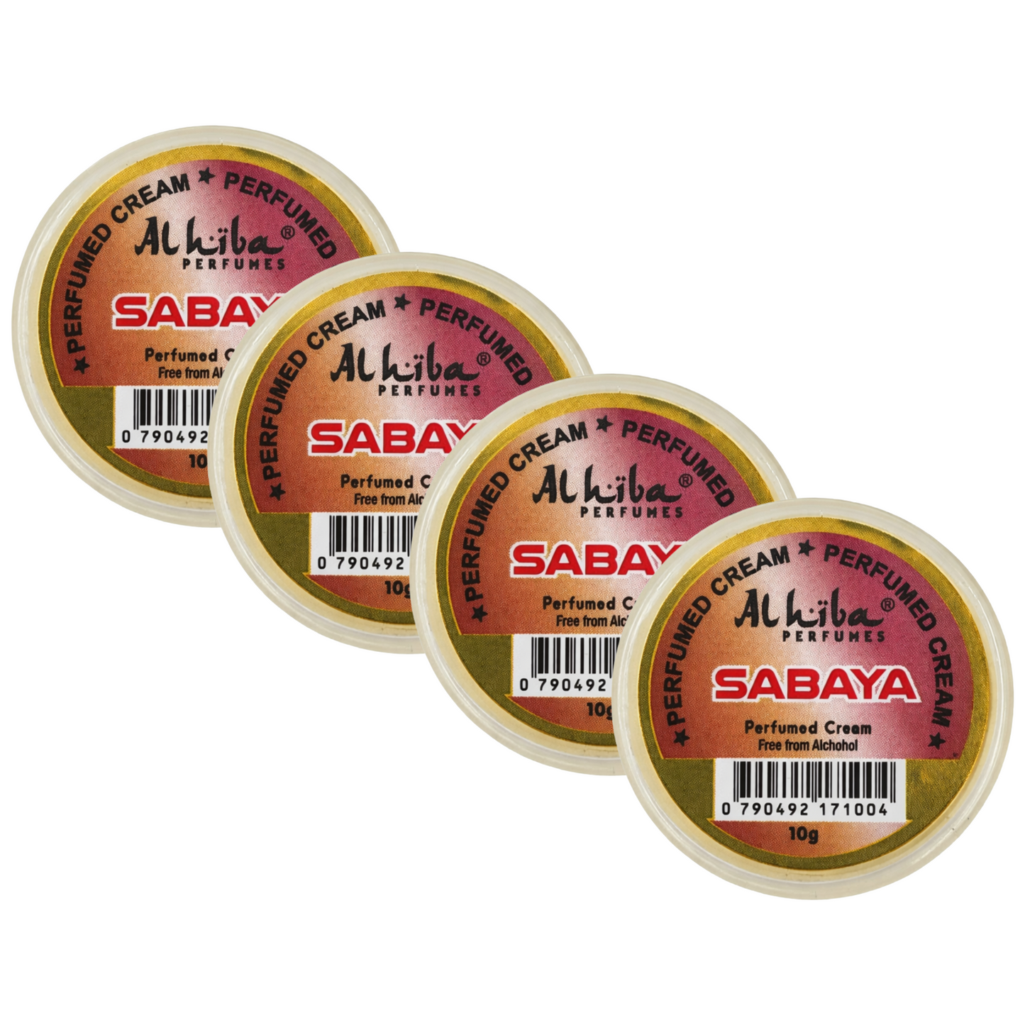 Alhiba Sabaya Perfume Body Cream 10g Pack of 4