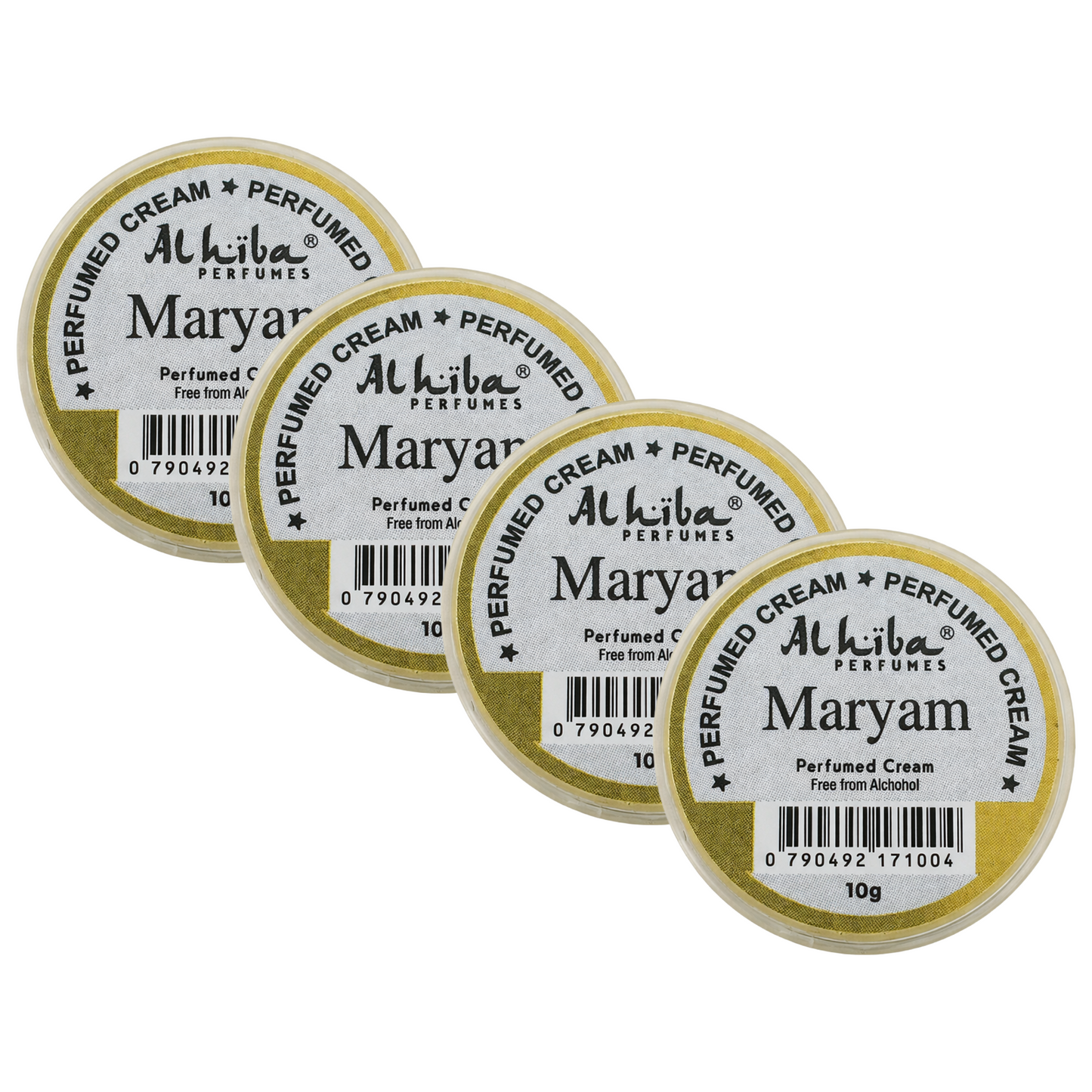 Alhiba Maryam Perfume Body Cream 10g Pack of 4