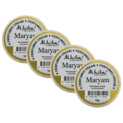 Alhiba Maryam Perfume Body Cream 10g Pack of 4