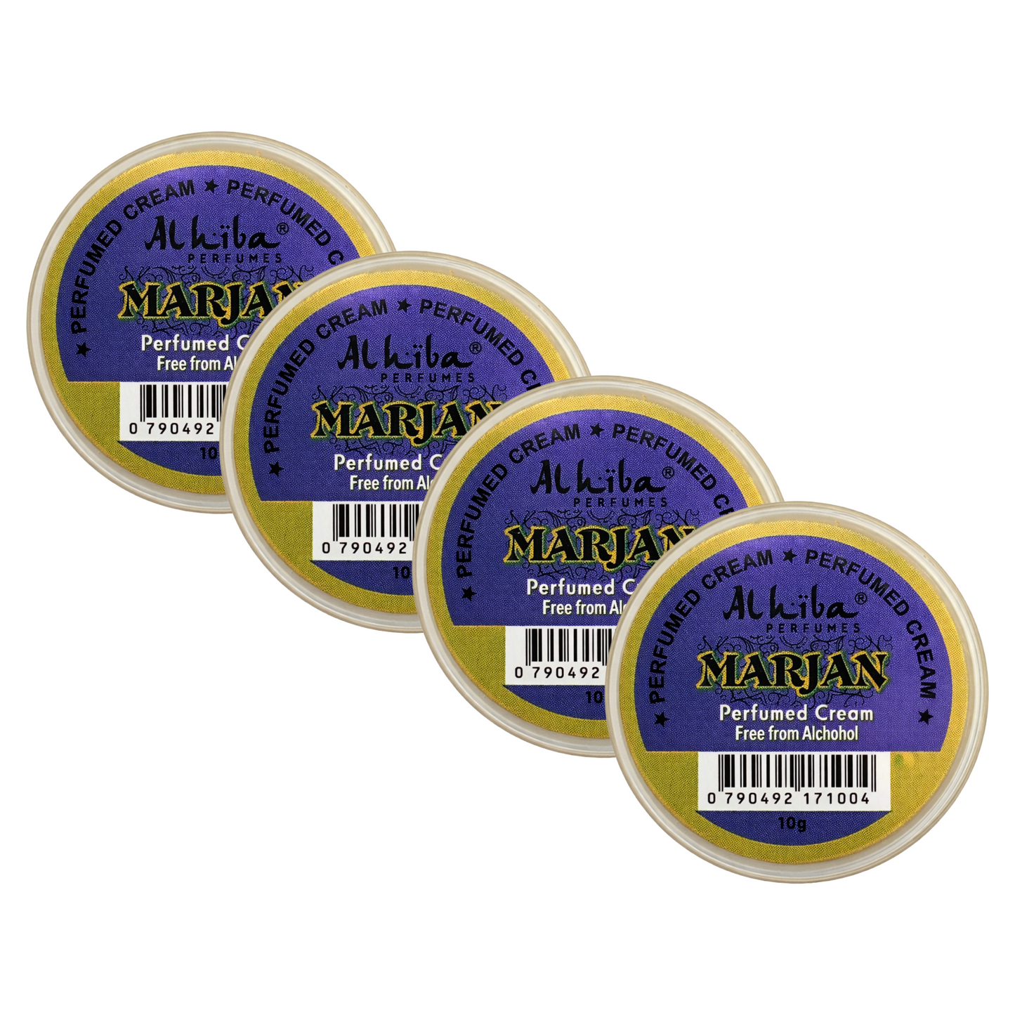Alhiba Marjan Perfume Body Cream 10g Pack of 4