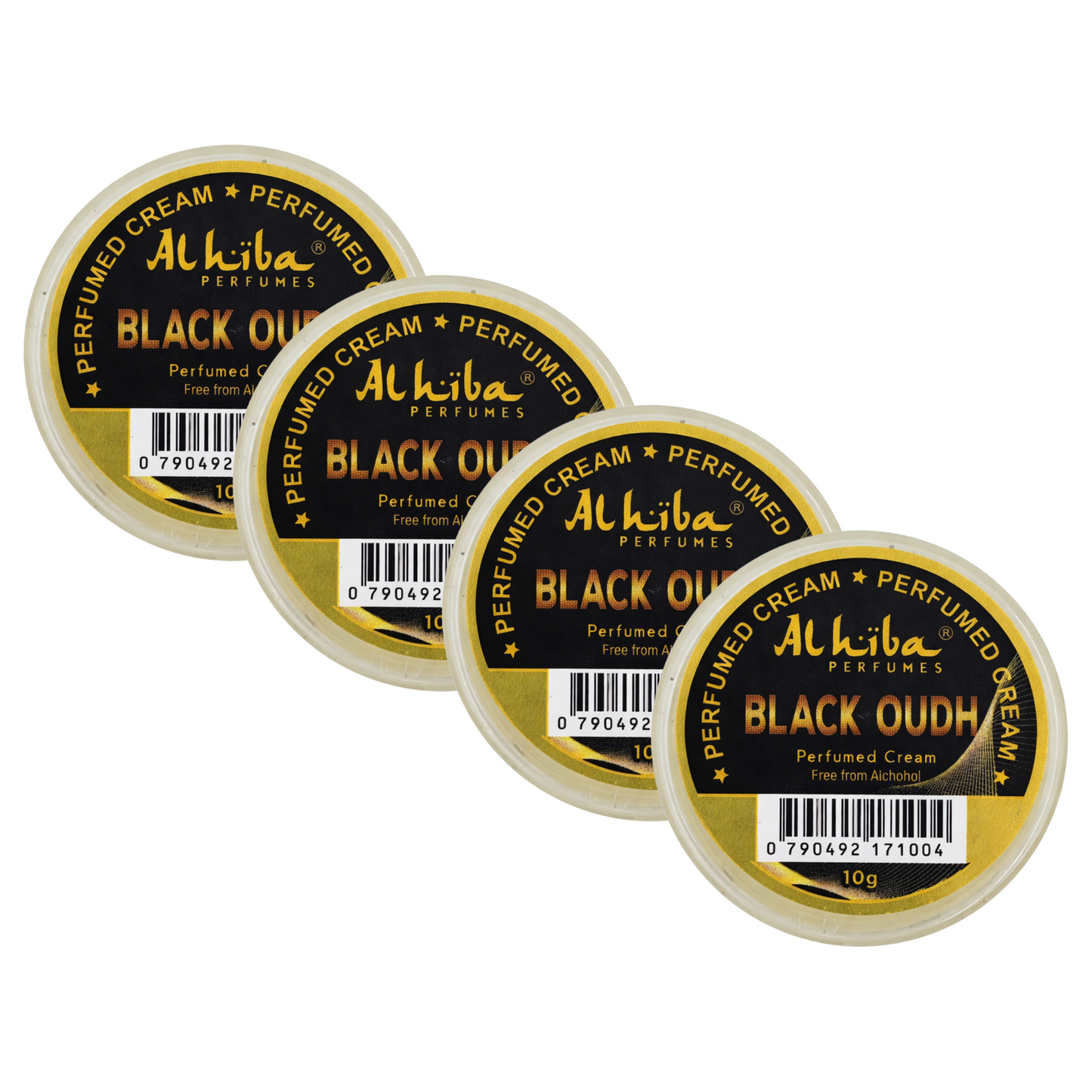 Alhiba Black Oudh Perfume Body Cream 10g Pack of 4