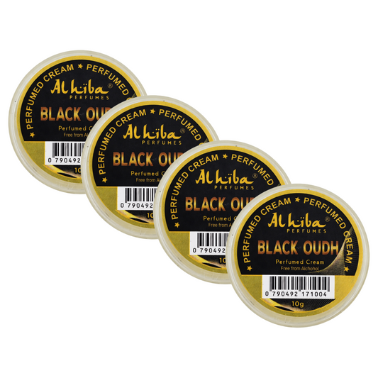 Alhiba Black Oudh Perfume Body Cream 10g Pack of 4