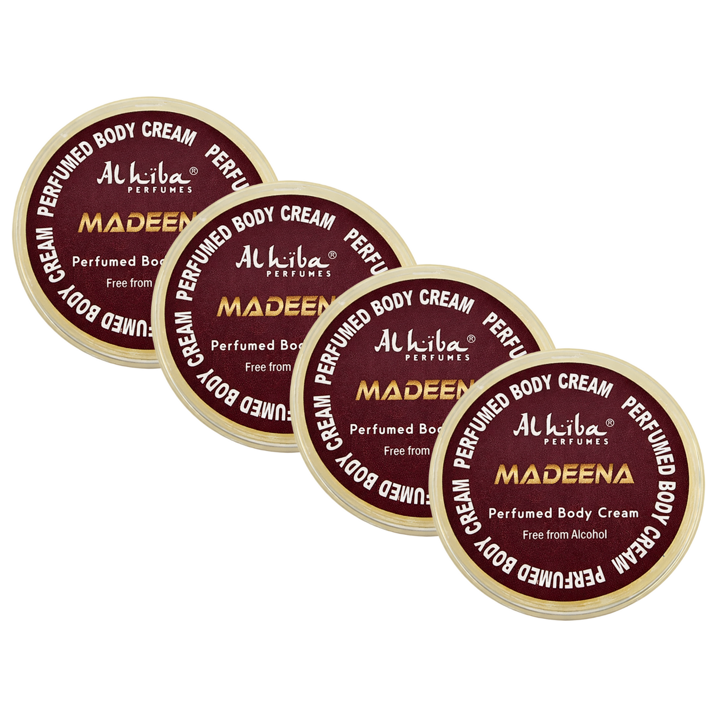 Alhiba Madeena Perfume Body Cream 10g Pack of 4