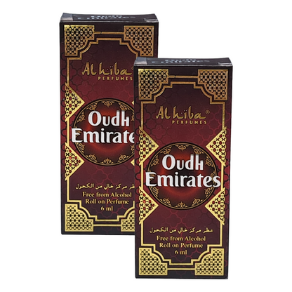 Alhiba Oudh Emirates Roll On Perfume 6ml Pack of 2