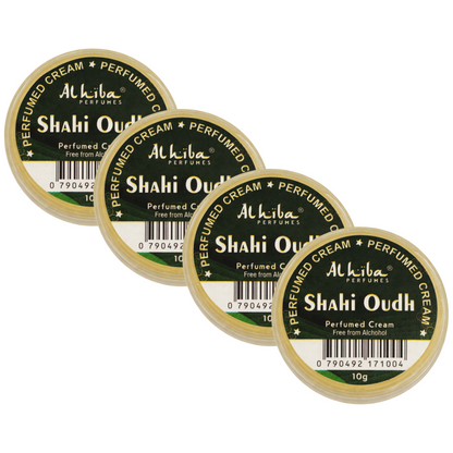 Alhiba Shahi Oudh Perfume Body Cream 10g Pack of 4