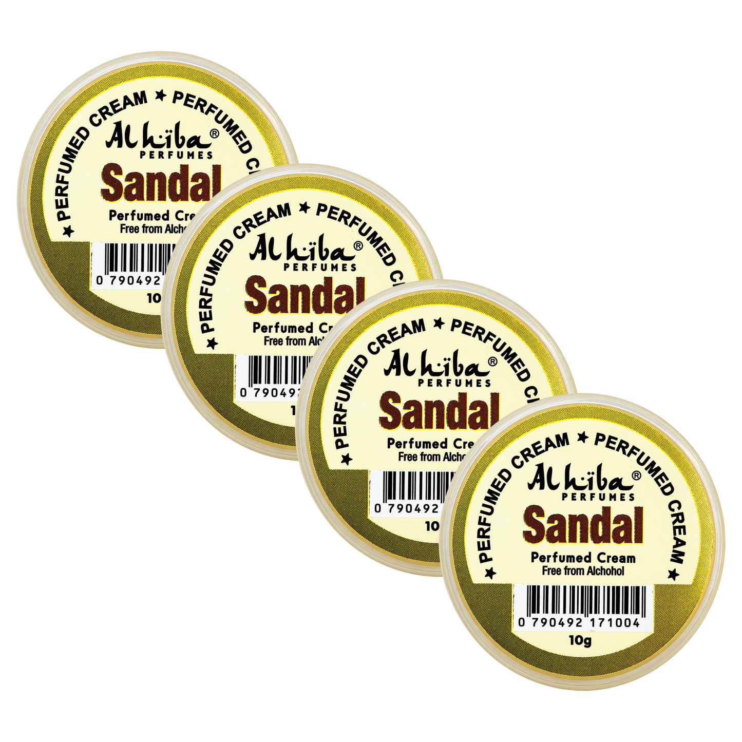 Alhiba Sandal Perfume Body Cream 10g Pack of 4