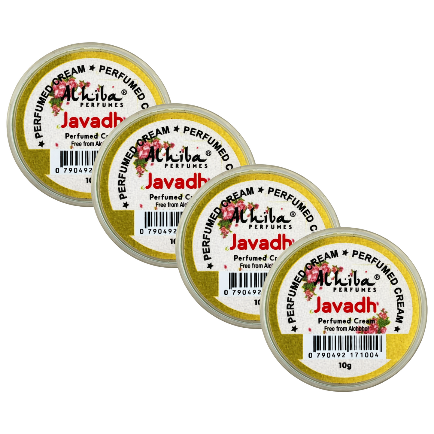 Alhiba Javadh Perfume Body Cream 10g Pack of 4