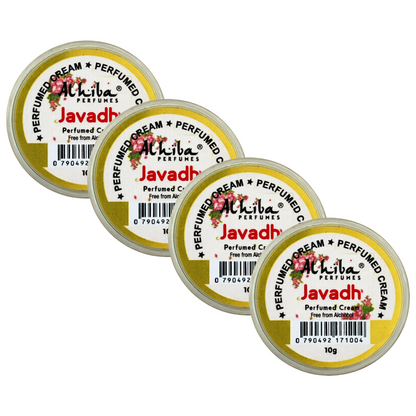 Alhiba Javadh Perfume Body Cream 10g Pack of 4