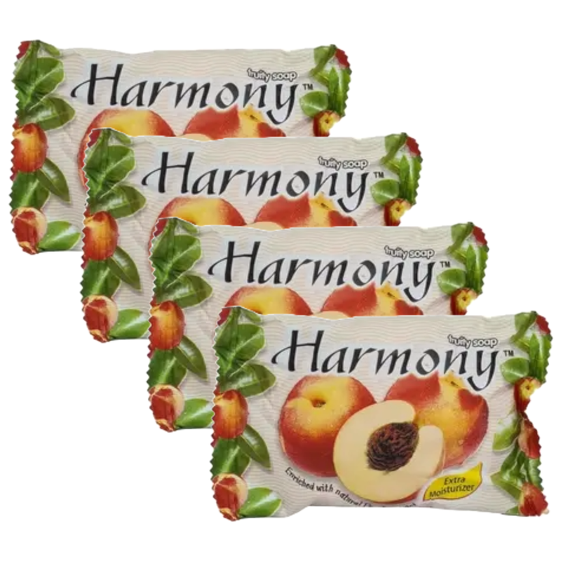 Harmony Peach Extract Extra Moisturizer Fruit Soap 75g Pack of 4