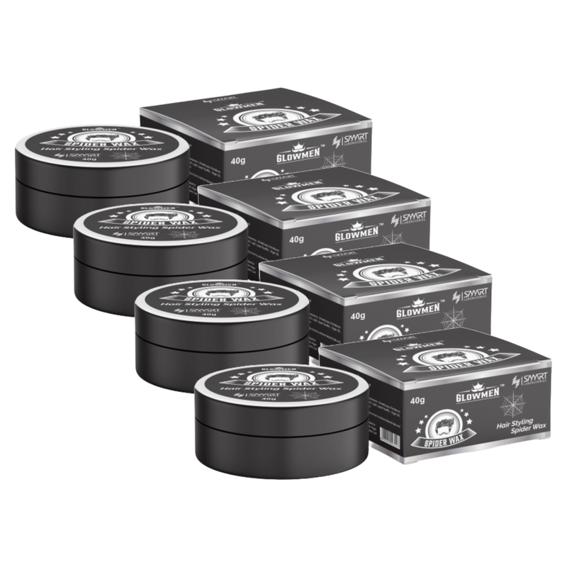 Glowmen Spider Wax Hair Styling With A Strong 40g Pack of 4