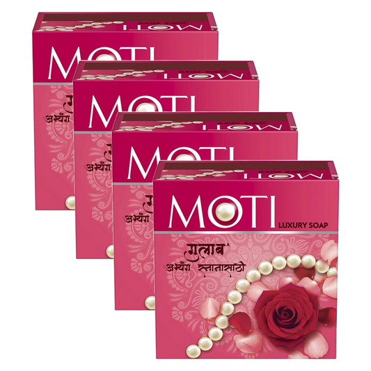 Moti Luxury Rose Abhyanga For Bathing Soap 150g Pack of 4