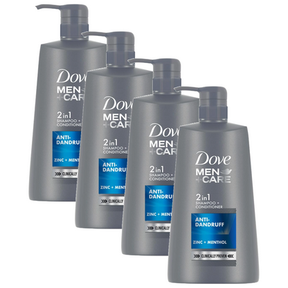 Dove Men+Care Anti-Dandruff 2 in 1 Shampoo + Conditioner 650ml Pack of 4