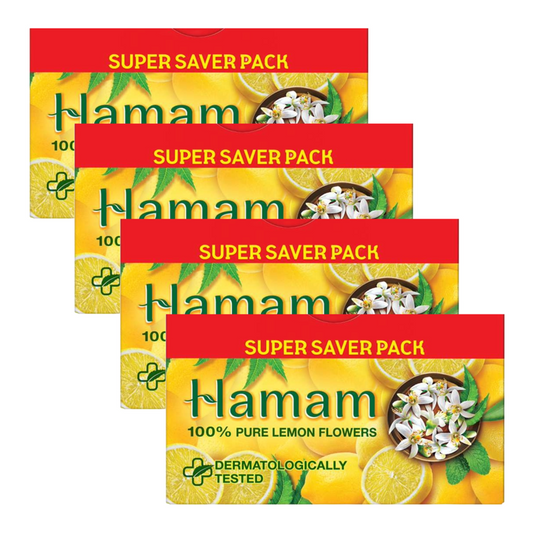 Hamam 100% Pure Lemon Flowers Soap (3x150g) Pack of 4