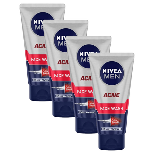 Nivea Men Acne Fights Dirt & Oil Face Wash 50g Pack of 4