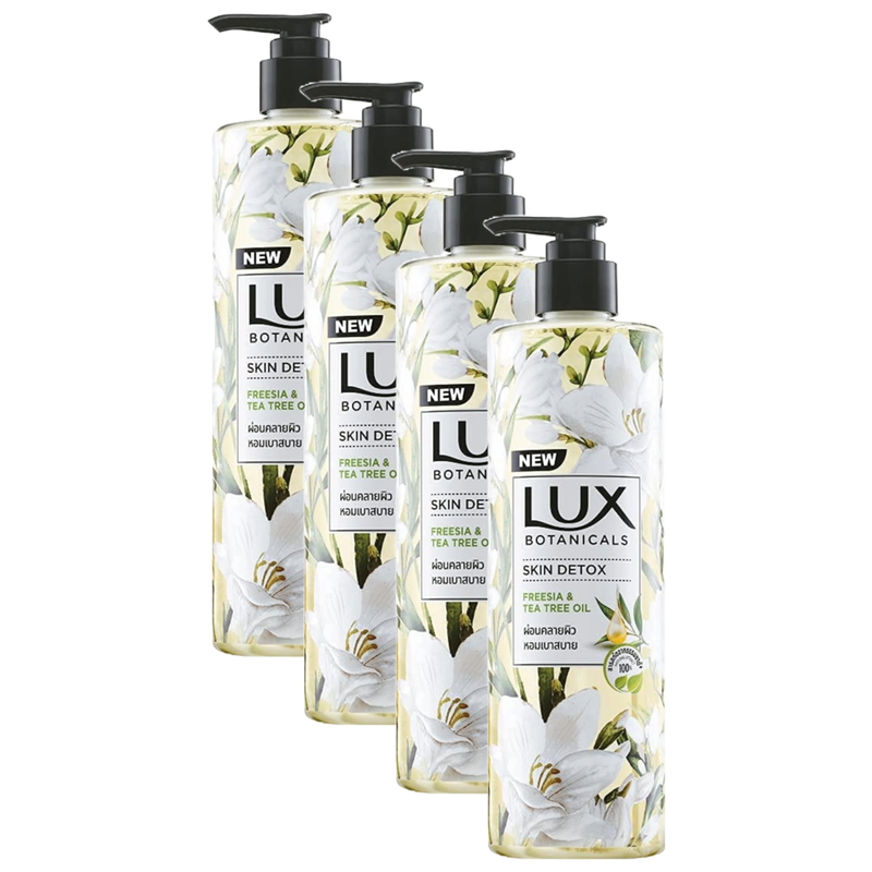 Lux Skin Detox Freesia & Tea Tree Oil Body Wash 450ml Pack of 4