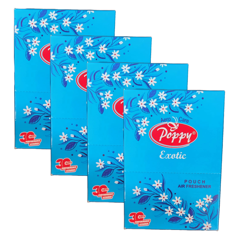 Poppy Natural Fresh Exotic Pouch Air Freshener 6x10g Pack of 4