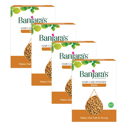 Banjaras Methi Makes Hair Soft & Strong Care Powder 100g Pack of 4