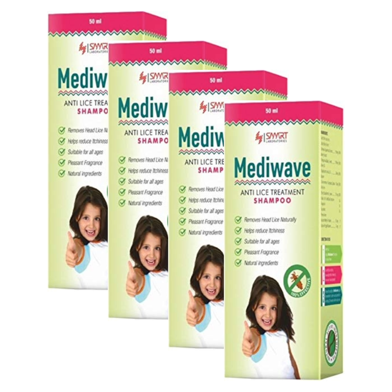 Mediwave Anti Head Lice Naturally Shampoo 50ml Pack of 4