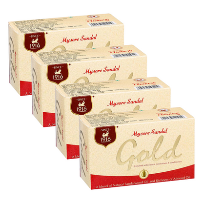 Mysore Sandal Gold Moisturisers & Conditioners Soap 125g Pack of 4