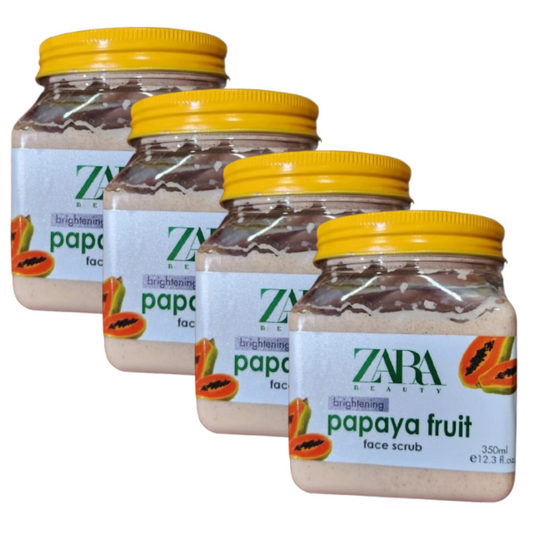 Zara Beauty Brightening Papaya Fruit Face Scrub 350ml Pack of 4