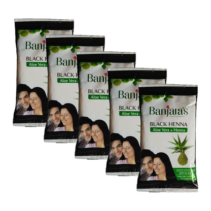 Banjara's Black Henna with Aloevera 20g (Pack Of 5)