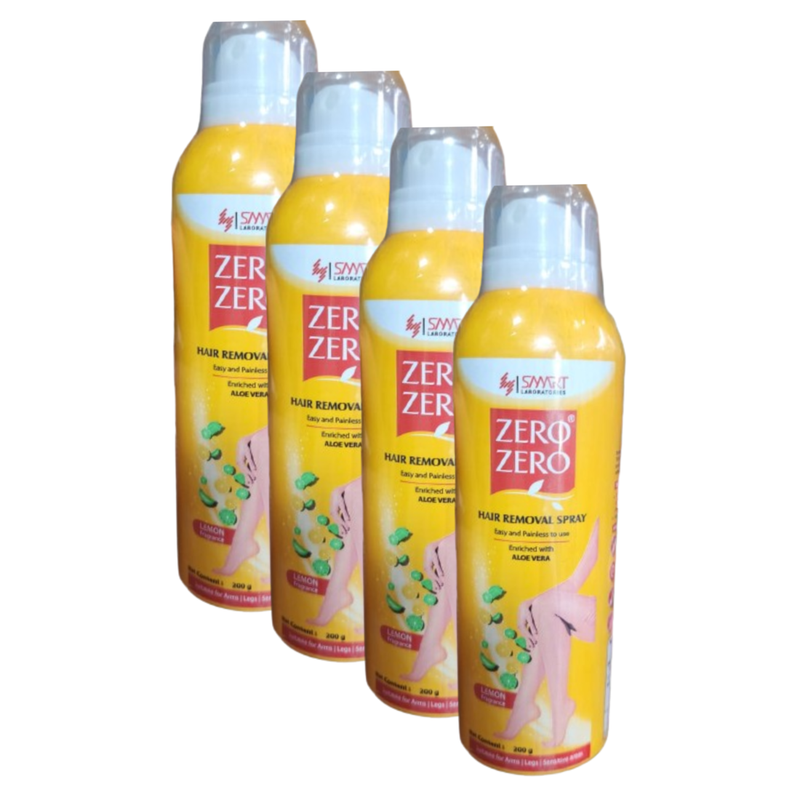 Zero Zero Aloe Vera & Lemon Smooth Hair Removal Spray 200g Pack of 4