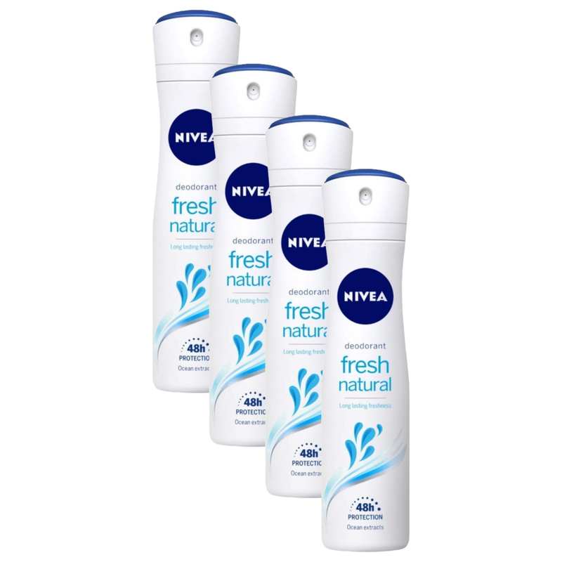 Nivea Fresh Natural 48H Protection Ocean Extracts Deodorant 93g Pack of 4