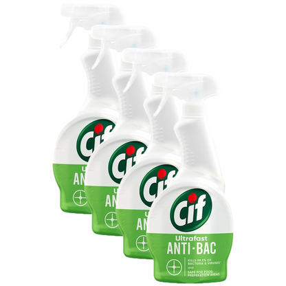 Cif Ultrafast Anti-Bacteria & Viruses Kills 99.9% Spray 450ml Pack of 4