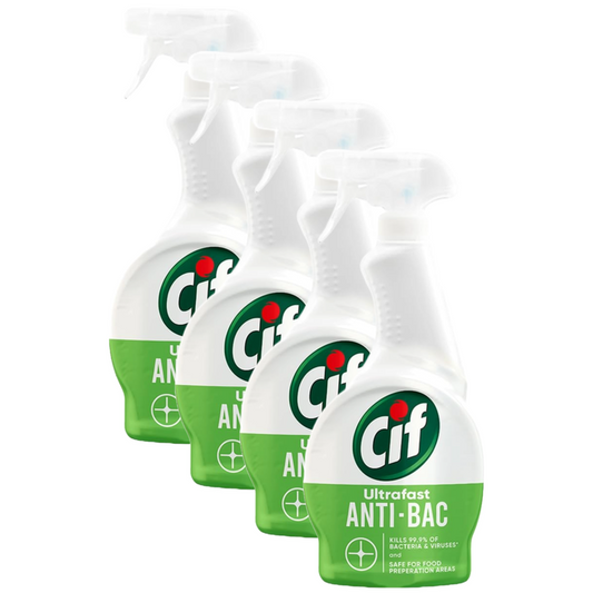 Cif Ultrafast Anti-Bacteria & Viruses Kills 99.9% Spray 450ml Pack of 4